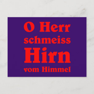 O Herr schmeiss Hirn vom Himmel Postcard
