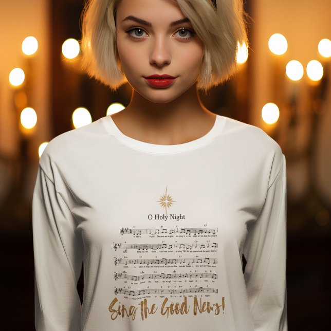 O HOLY NIGHT Christian Hymn Women's Christmas  T-Shirt (Creator Uploaded)