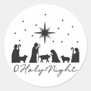 O Holy Night Christmas Classic Round Sticker