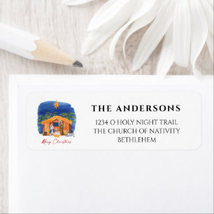 O Holy Night Christmas Nativity Scene Address
