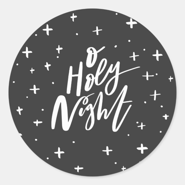 O holy night classic round sticker (Front)