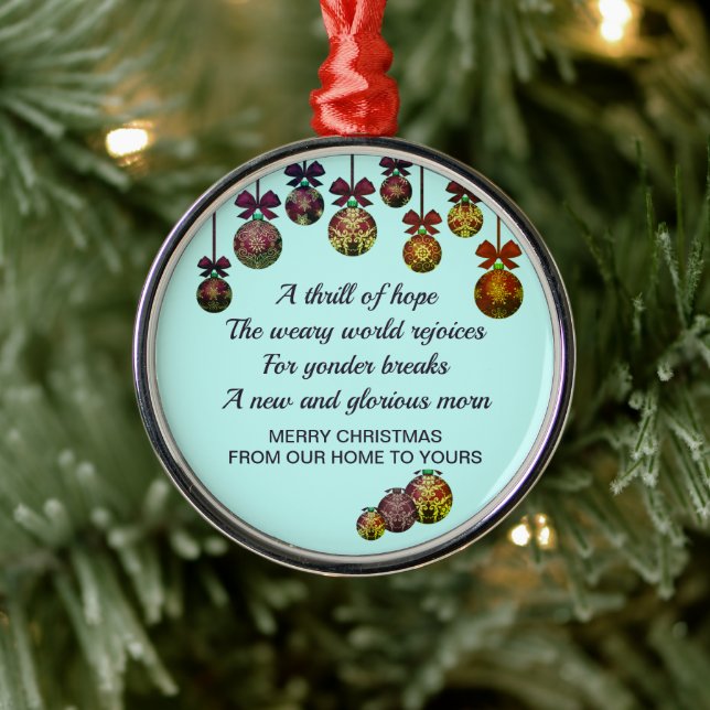 O HOLY NIGHT | Festive Baubles | Christmas Metal Tree Decoration (Tree)
