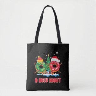 O Holy Night Funny Christmas Doughnut Pun Gift Xma Tote Bag
