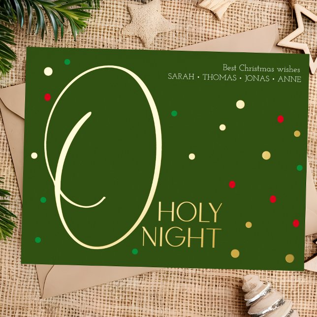 O holy night gold elegant christmas card (Creator Uploaded)