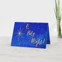 O Holy Night Gold Star Blue Religious