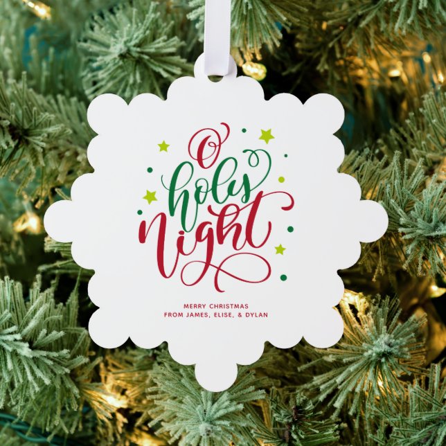 O Holy Night Hand Letter Photo Tree Decoration Card (Insitu (Tree))