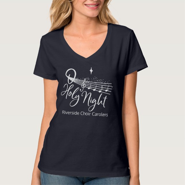 O Holy Night Music / Choir Christmas T-Shirt (Front)