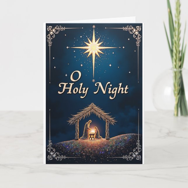 O Holy Night Nativity Card (Front)