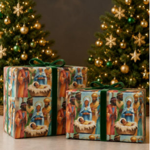 O Holy Night Nativity Christmas Wrapping Paper