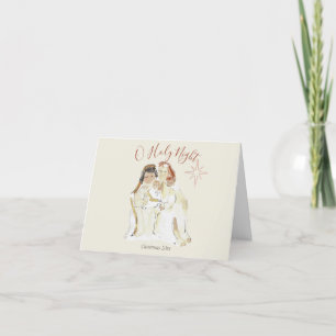 O Holy Night Nativity Personalised Holiday Card