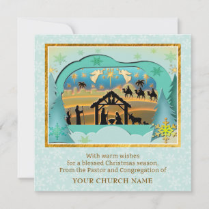 O Holy Night Nativity Religious Church Holiday Card