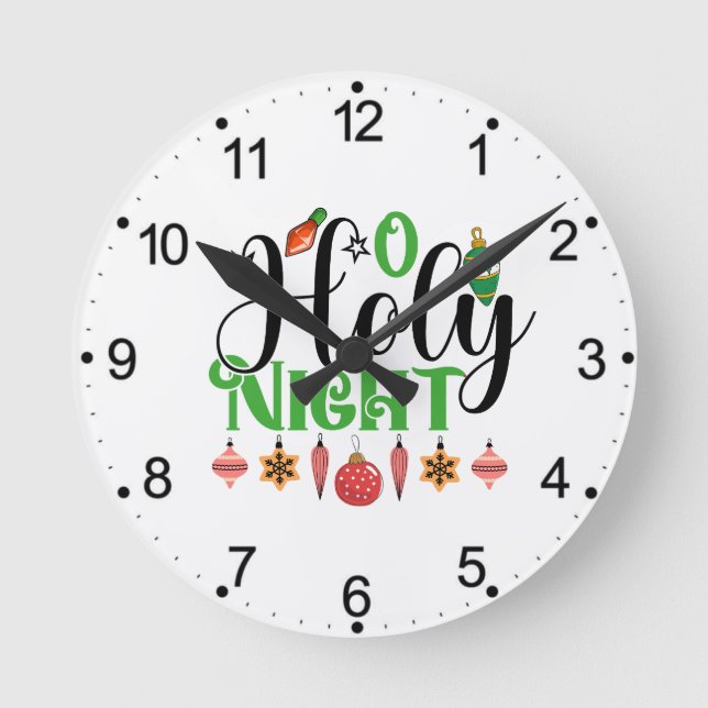 O Holy Night  Round Clock (Front)
