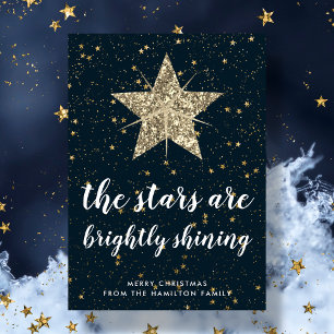 O Holy Night   Stars Are Brightly Shining Family  Holiday Card