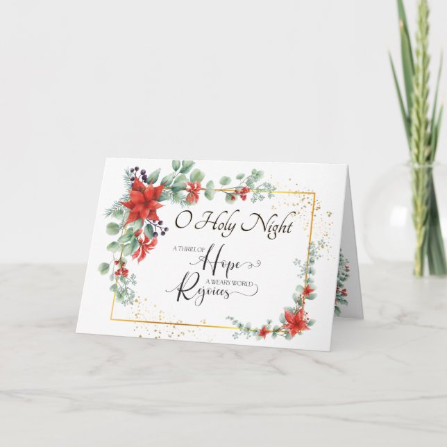 "O Holy Night" Weary World Rejoices Christmas Holiday Card (Front)