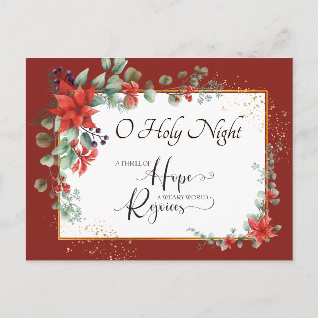 O Holy Night" Weary World Rejoices Christmas Postcard (Front)