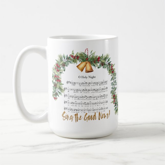O HOLY NIGHT Worship Hymn 15oz Scripture  Coffee Mug (Left)