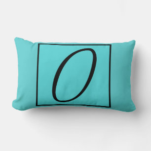 O INITIAL PILLOW - Letter O on Aqua Background