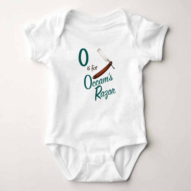 O is for Occam's Razor Cute Philosophy Design Baby Bodysuit (Front)