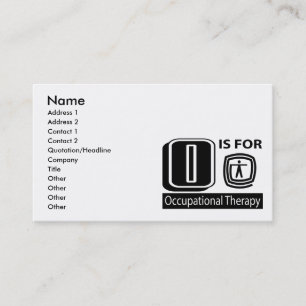 O Is For Occupational Therapy Business Card