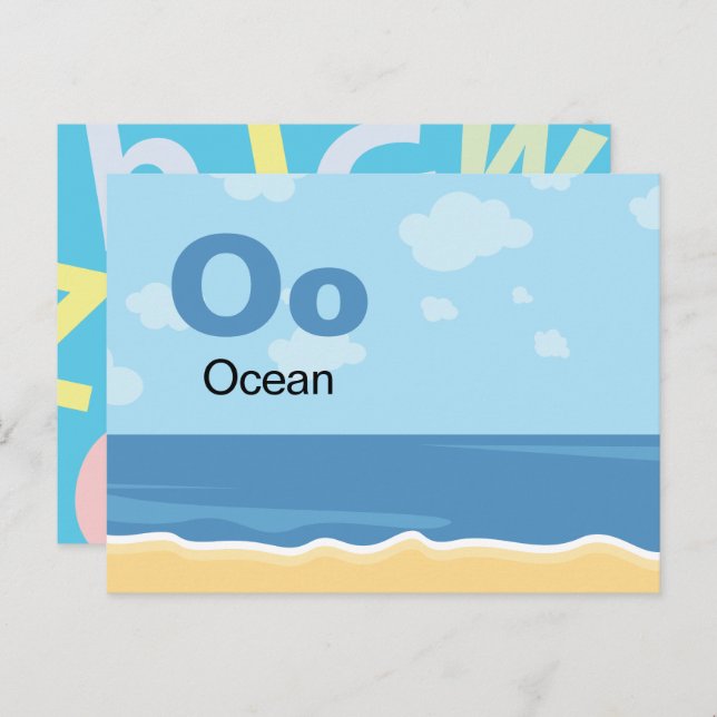 O is for Ocean - Alphabet Flash Card (Front/Back)