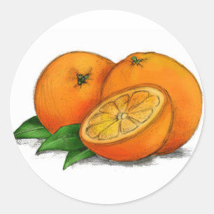 O is for Oranges Classic Round Sticker