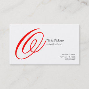 O Letter Alphabet Business Card Red Twirl