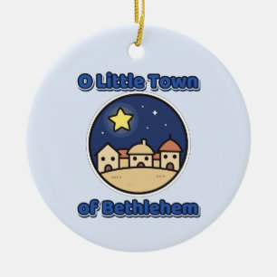 O Little Town of Bethlehem Christmas Star Ceramic Tree Decoration