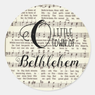 O Little Town of Bethlehem Classic Round Sticker
