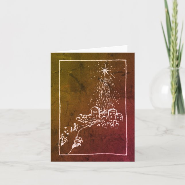 O Little Town of Bethlehem. leather Christmas Card (Front)