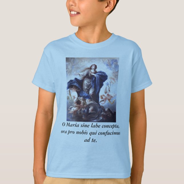 O Maria sine labe concepta, ora pro nobis T-Shirt (Front)