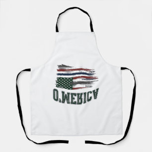 O’Merica Vintage Distressed Flag Shirt Design_1 Apron