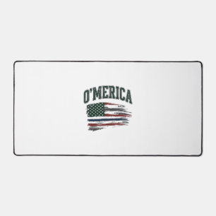 O’Merica Vintage Distressed Flag Shirt Design_1 Desk Mat