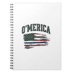 O’Merica Vintage Distressed Flag Shirt Design_1 Notebook