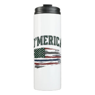 O’Merica Vintage Distressed Flag Shirt Design_1 Thermal Tumbler