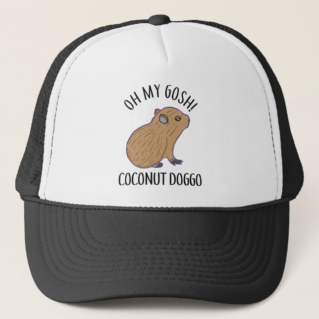 O My Gosh Coconut Doggo Cute Kawaii Baby Capybara Trucker Hat (Front)