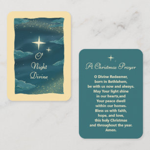 O Night Divine Christmas Prayer Card 