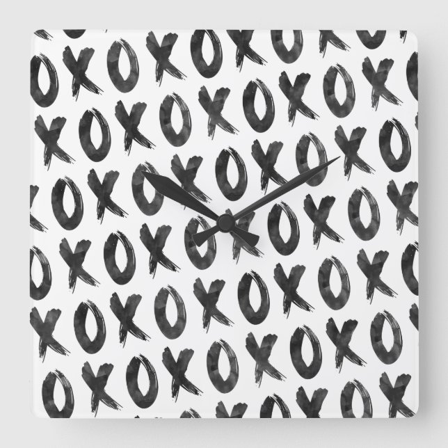 ✘o✘o square wall clock (Front)