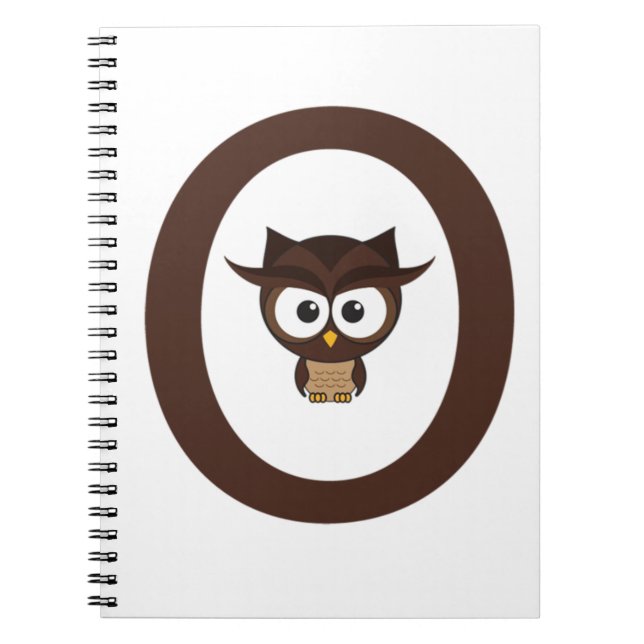 O - Owl Spiral Notebook (Front)