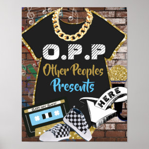 O.P.P Hip Hop Baby Boy Gifts Table Sign
