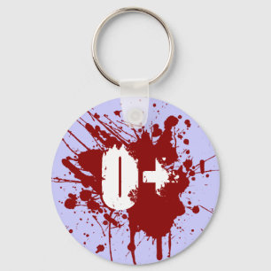 O Positive Blood Type Donation Vampire Zombie Key Ring