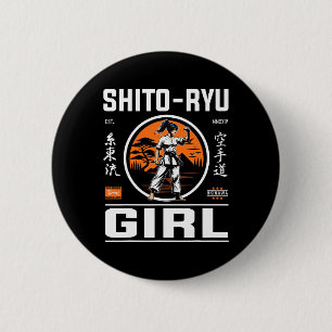 O Ryu Girl Precision And Style In Karate Design!  6 Cm Round Badge