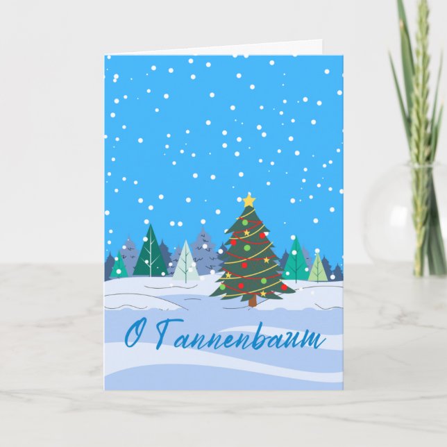 O Tannenbaum German Christmas Tree in Snow Card (Front)