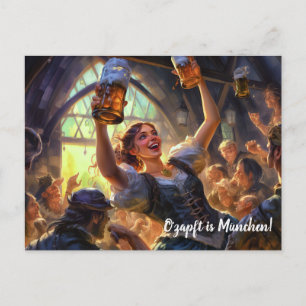 O zapft is München Gruss Bierfest Postcard