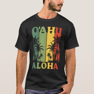 Oahu Aloha Hawaiian Island Palm Beach Holiday T-Shirt