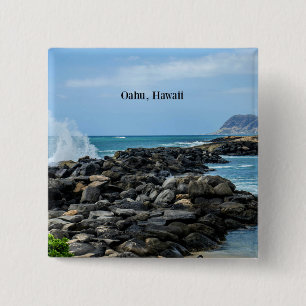 Oahu, Hawaii 15 Cm Square Badge