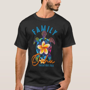 Oahu Hawaii 2023 Tie Dye Sea Turtle Theme Family V T-Shirt