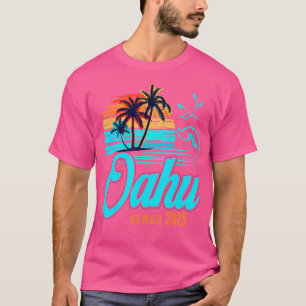 Oahu Hawaii 2025 Summer Vacation Sunset 70'S T-Shirt