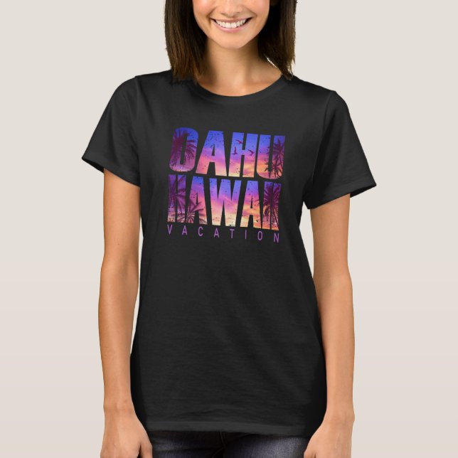 Oahu Hawaii Beach Summer Vacation Matching Family  T-Shirt (Front)