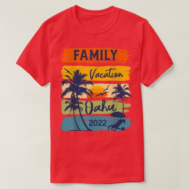 Oahu Hawaii Hawaiian Vacation 2022 Matching Family T-Shirt (Design Front)