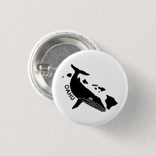 Oahu - Hawaii Islands Humpback 3 Cm Round Badge